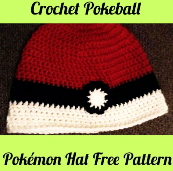 Crochet Pokeball Pokemon Hat Free Pattern
